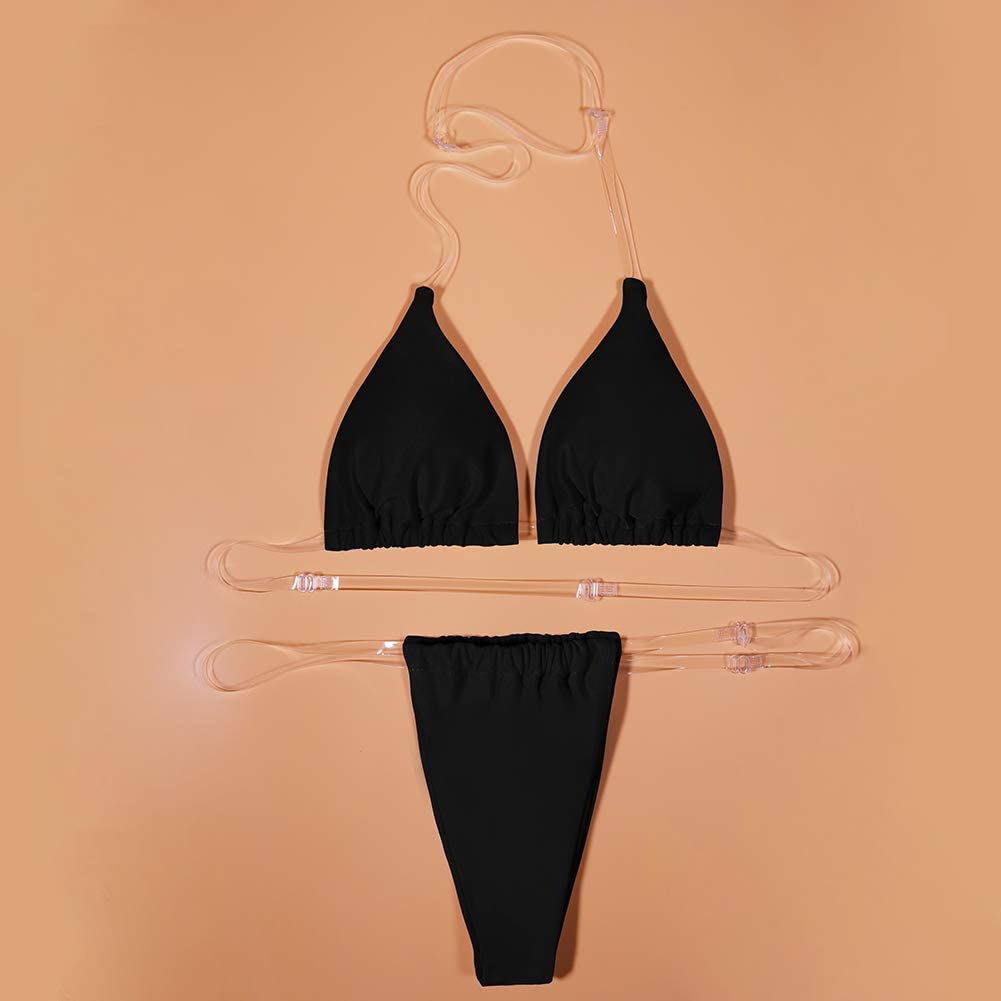 Transparent straps bikini