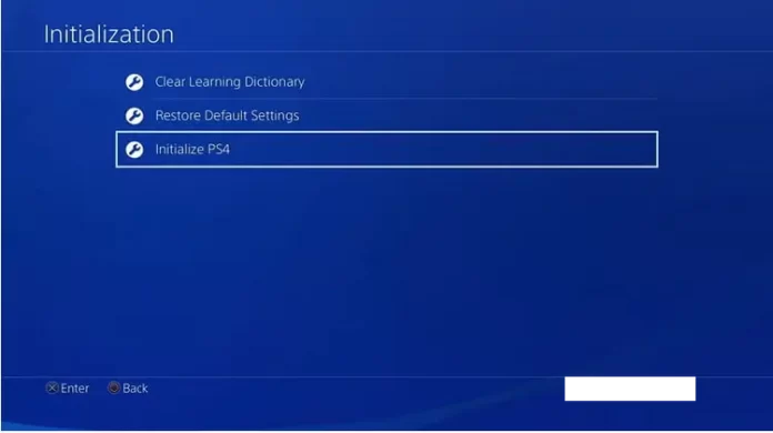 How to factory reset PS4